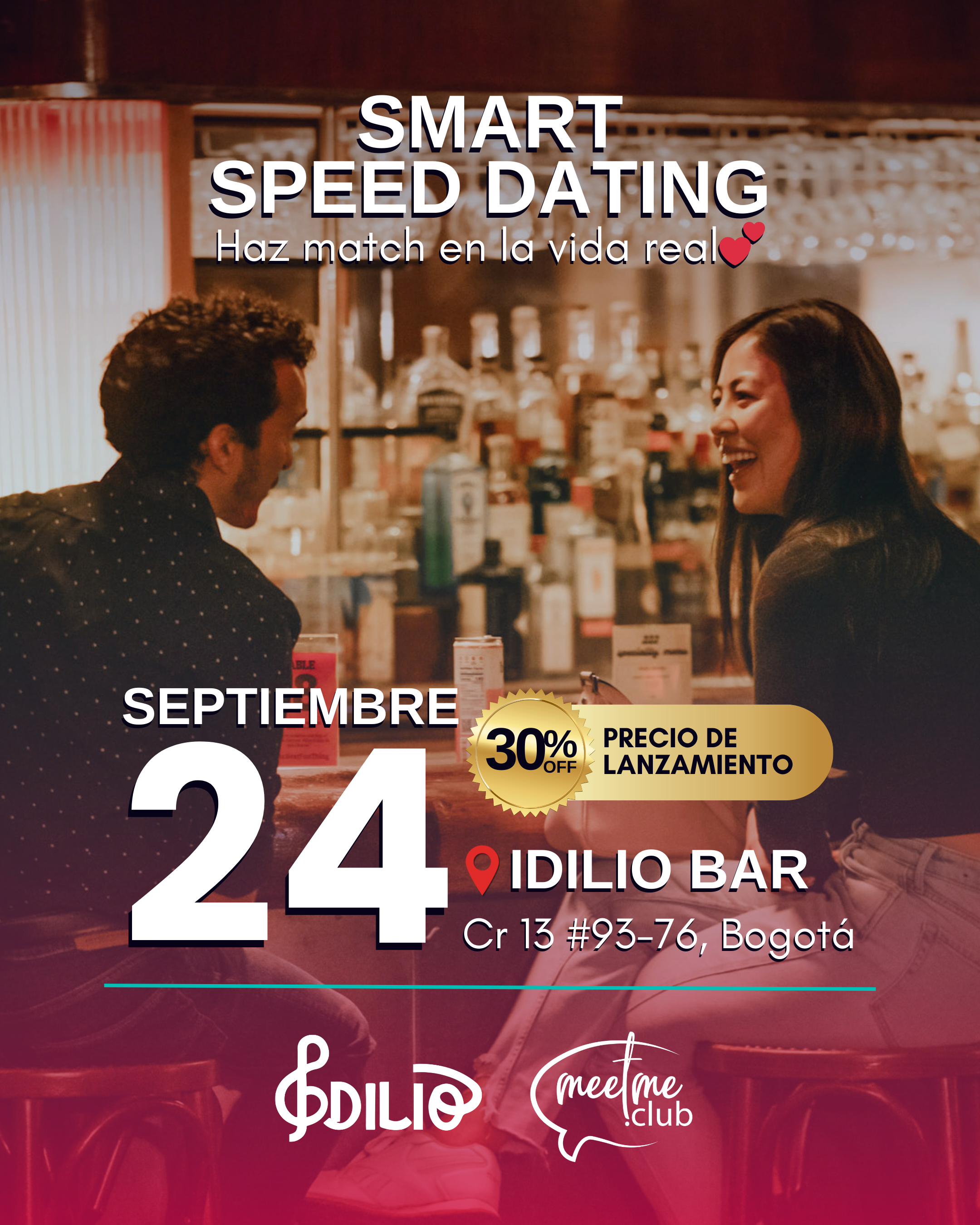 Anuncio del próximo evento de meetme.club el 23 de septiembre